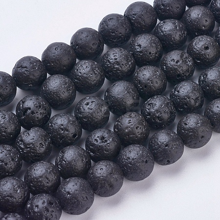 Natural Lava Rock Beads Strands G-J346-37-10mm-1