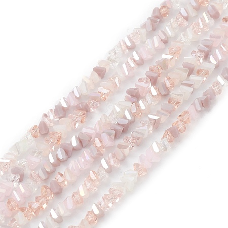 Gradient Color Electroplate Glass Bead Strands X-GLAA-E042-02E-1