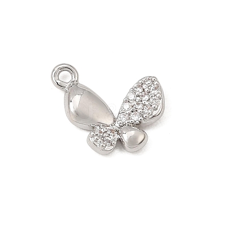 Brass Micro Pave Clear Cubic Zirconia Charms CU-CBA3D76-03P-04-1