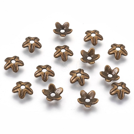 Tibetan Style Alloy Bead Caps X-K0PA6071-1