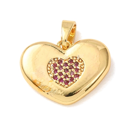 Valentine's Day Brass Micro Pave Cubic Zirconia Pendants CU-H001-02C-G-1