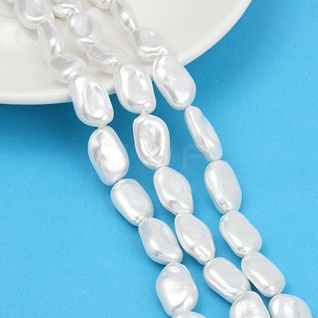 Electroplate Porcelain Imitation Pearl Beads Strands BSHE-Z009-01A-1