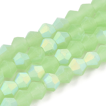 Imitation Jade Bicone Frosted Glass Bead Strands EGLA-A039-J6mm-MB01-1