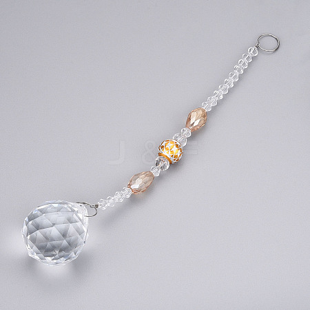 Faceted Crystal Glass Ball Chandelier Suncatchers Prisms AJEW-G025-A03-1