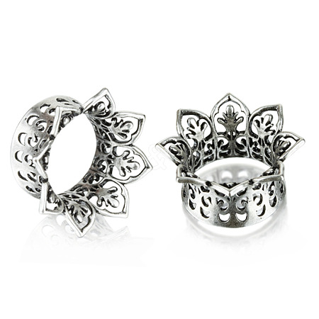 Hollow Out Flower Brass Alloy Ear Tunnels FS-WG7C815-05-1