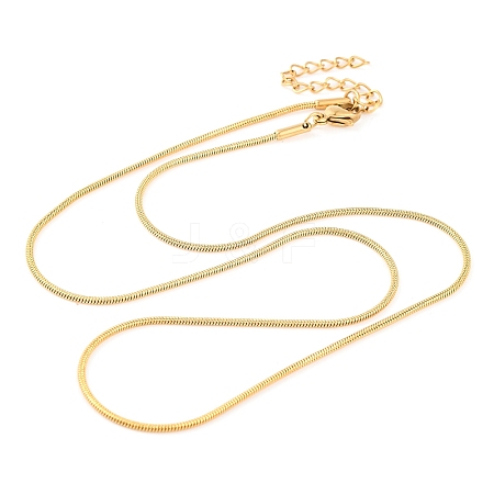 201 Stainless Steel Round Snake Chain Necklaces for Women NJEW-G140-06B-G-1-1