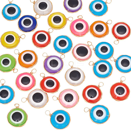 ARRICRAFT 30Pcs Transparent Evil Eye Resin Pendants FIND-AR0003-04-1