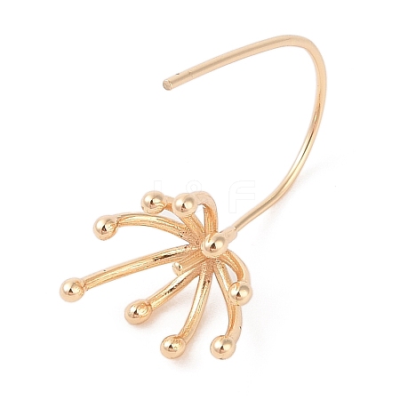 Brass Flower Earring Findings KK-N256-21G-1