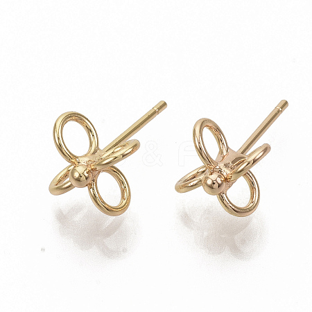 Brass Stud Earrings KK-T050-53G-NF-1