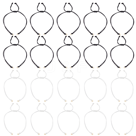 30Pcs 2 Colors Waxed Polyester Braided Cord Bracelet Making AJEW-DC00007-1