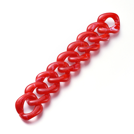Handmade Acrylic Curb Chains AJEW-JB00555-04-1
