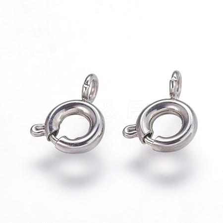 Tarnish Resistant 304 Stainless Steel Spring Ring Clasps STAS-P162-12-5mm-1