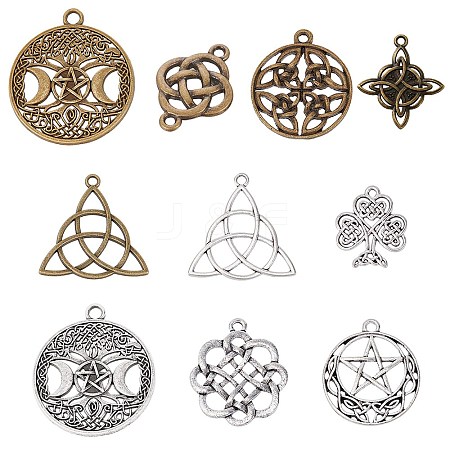 SUNNYCLUE DIY 20Pcs 10 Style Tibetan Style Alloy Pendants PALLOY-SC0004-11-1