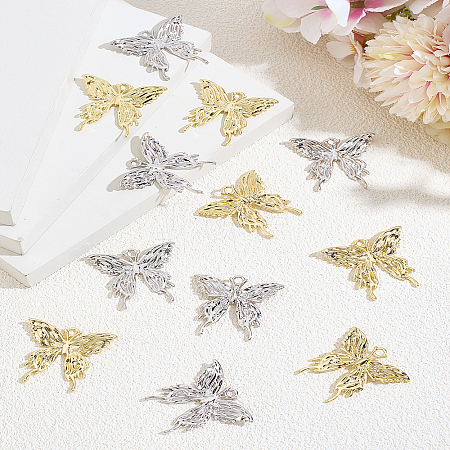 12Pcs 2 Colors Rack Plating Alloy Pendants FIND-LP0005-07-1