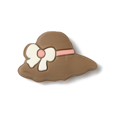 Hat with Bowknot Silicone Focal Beads SIL-M006-04E-1