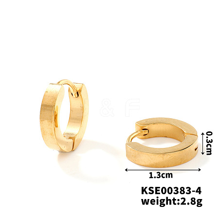 Fashionable Titanium Steel Mirror Polished Hoop Earrings for Hip-hop Street Style WQ4489-5-1