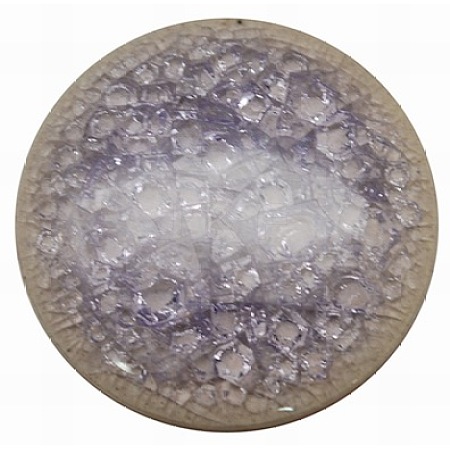 Flat Round Handmade Crackle Porcelain Cabochons X-PORC-P001-2-1