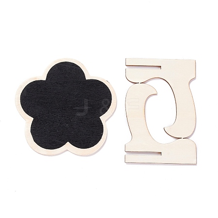 Flower Wooden Mini Chalkboard Signs LS-AJEW-M035-09-1