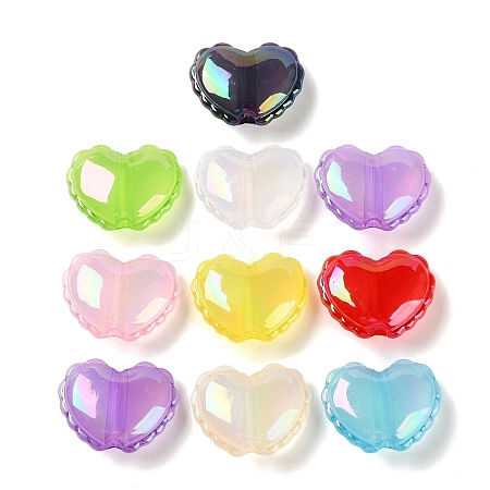 UV Plating Transparent Acrylic European Beads AC-CBAEAA8-18-1