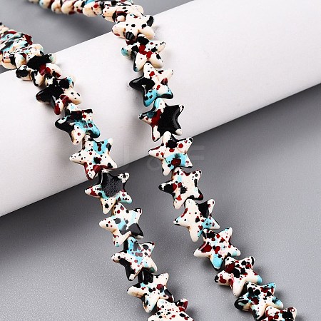Spray Painted Synthetic Turquoise Beads Strands UNKW-T001-11G-1