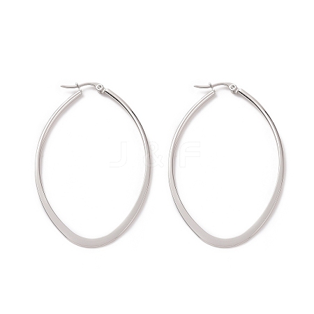 Tarnish Resistant 304 Stainless Steel Hoop Earring LS-EJEW-P066-42P-1
