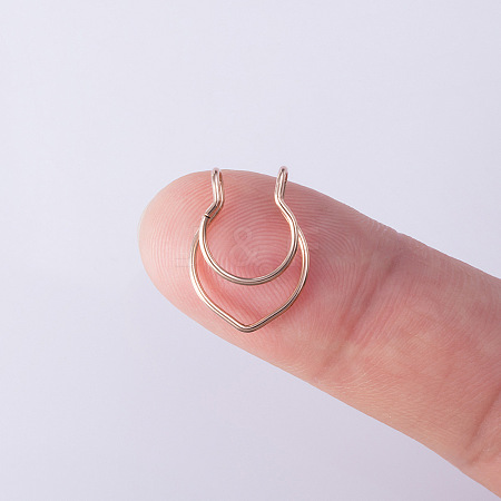 V-Shaped 316L Surgical Stainless Steel No Piercing Circular/Horseshoe Barbell Nose Rings WGED930-04-1