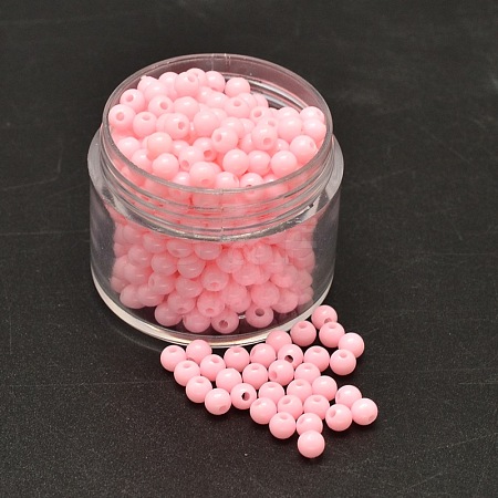 Round Opaque Acrylic Spacer Beads LS-MACR-I036-4mm-08-1