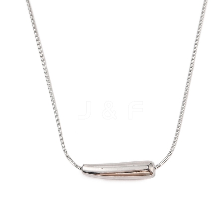 Non-Tarnish 304 Stainless Steel Round Snake Chain Cone Pendant Necklaces NJEW-N055-12P-1