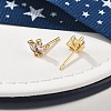 Brass Micro Pave Clear Cubic Zirconia Stud Earrings EJEW-R016-01G-04-2