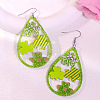 Saint Patrick's Day Acrylic Glitter Powder Dangle Earrings FS-WGA25D9-06-1