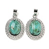 Natural African Turquoise(Jasper) Oval Pendants G-B079-02P-01-1