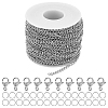 BENECREAT 25m 304 Stainless Steel Curb Chains for DIY Chain Necklace Making Kit CHS-BC0001-07-1