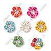 7Pcs 7 Colors Halloween Dyed Synthetic Turquoise Skull Beaded Pendants PALLOY-TA00309-1