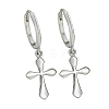 Fashionable S925 Sterling Silver Cross Hoop Earrings BO1678-2-1