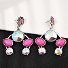 Alloy Synthetic Turquoise Dangle Stud Earrings EJEW-U053-08AS-1