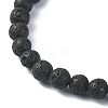 Natural Lava Rock Round Beaded Bracelets BJEW-JB09877-01-4