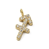 Ion Plating(IP) 304 Stainless Steel Micro Pave Cubic Zirconia Charms STAS-Z107-09G-11-1