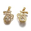 Brass Clear Cubic Zirconia Constellation Charms KK-J278-33G-K-2