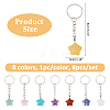 8Pcs 8 Styles Gemstone Keychains KEYC-FH00004-2