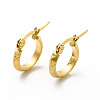 201 Stainless Steel Grooved Hoop Earrings with 304 Stainless Steel Pin for Women EJEW-M214-13D-G-2