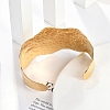 304 Stainless Steel Textured  Open Cuff Bangles for Women BJEW-R008-03G-3