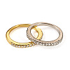 2Pcs 2 Colors Alloy with Crystal Rhinestone Finger Rings RJEW-TADJ0001-01D-1