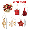 30Pcs 10 Style Christmas Theme Plastic Pendant Decorations AJEW-GL0001-68-2