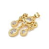 Brass Micro Pave Cubic Zirconia Pendants KK-H537-18G-2