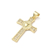 Brass Micro Pave Clear Cubic Zirconia Pendants KK-P350-16G-01-2