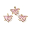 Valentine's Day Heart Charms Rack Plating Brass Micro Pave Pearl Pink Cubic Zirconia Charms KK-G482-14G-1