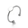 Non-Tarnish Adjustable 304 Stainless Steel Finger Rings Components X-STAS-K278-04A-P-1