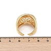 Brass Micro Pave Clear Cubic Zirconia Open Cuff Rings for Women RJEW-A059-05G-3