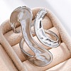 304 Stainless Steel Open Cuff Rings for Women RJEW-F174-08P-4