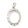 925 Sterling Silver Micro Pave Clear Cubic Zirconia Open Back Bezel Pendant Cabochon Settings STER-B005-27P-1